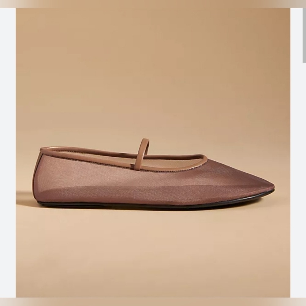 NWT Jeffrey Campbell Swan Lake Mesh Ballet Flats Taupe Size 9.5